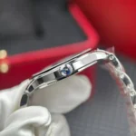 Super Clone Cartier Steel — on leather display