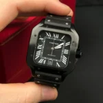 Super Clone Cartier Santos De Cartier CRWSSA0039 39.8mm Ceramic – — dial close-up