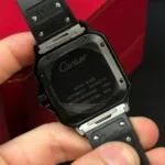 Super Clone Cartier Santos De Cartier CRWSSA0039 39.8mm Ceramic – — on leather display