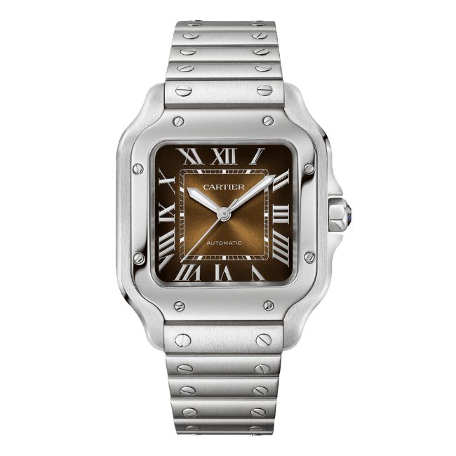 Super Clone Cartier Santos De Cartier Chocolate Dial WSSA0065 35.5mm