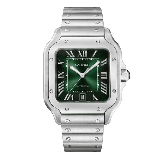 Super Clone Cartier Santos De Cartier Green Dial Large WSSA0062 39.8mm
