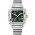 Super Clone Cartier Santos De Cartier Medium Green WSSA0061 35.5mm