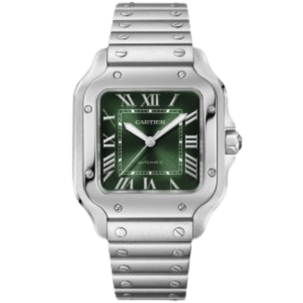 Super Clone Cartier Santos De Cartier Medium Green WSSA0061 35.5mm