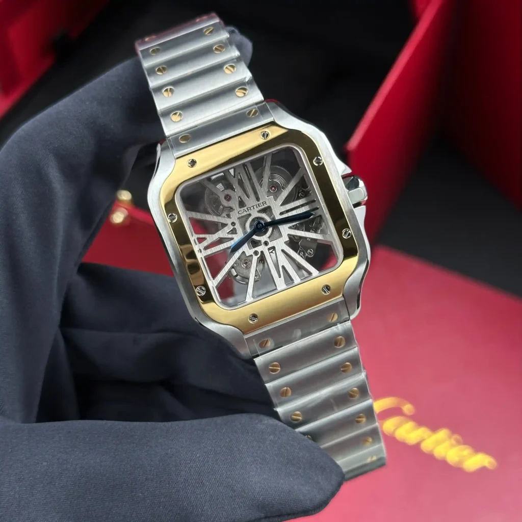 Super Clone Cartier Santos Large Skeleton WHSA0012 — case and bezel