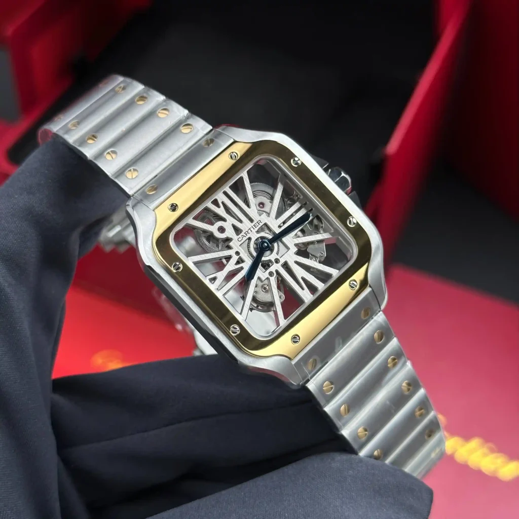 Super Clone Cartier Santos Large Skeleton WHSA0012 — bracelet detail