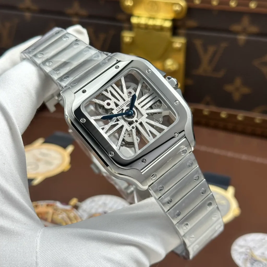 Super Clone Cartier Santos Large Skeleton WHSA0015 39mm — case and bezel