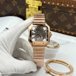 Super Clone Cartier Santos Large Skeleton WHSA0016 — dial close-up