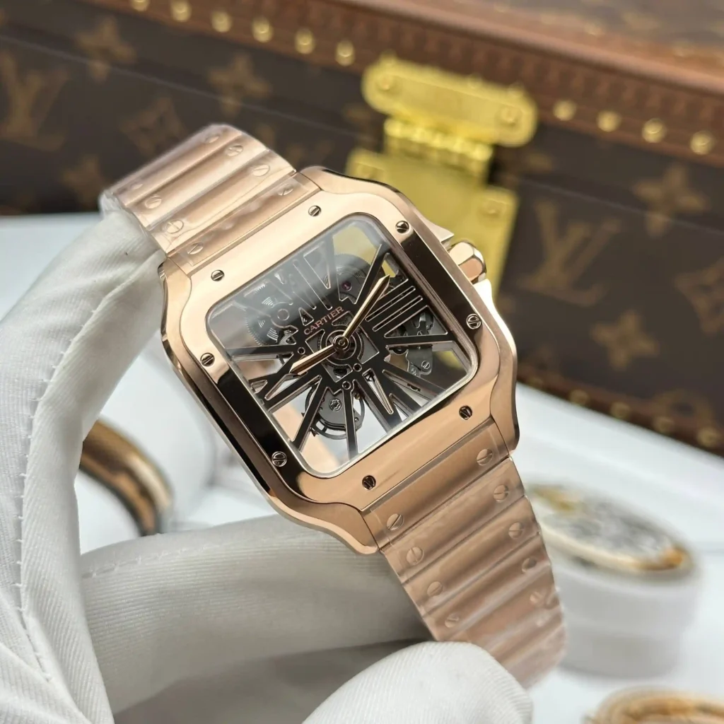 Super Clone Cartier Santos Large Skeleton WHSA0016 — case and bezel