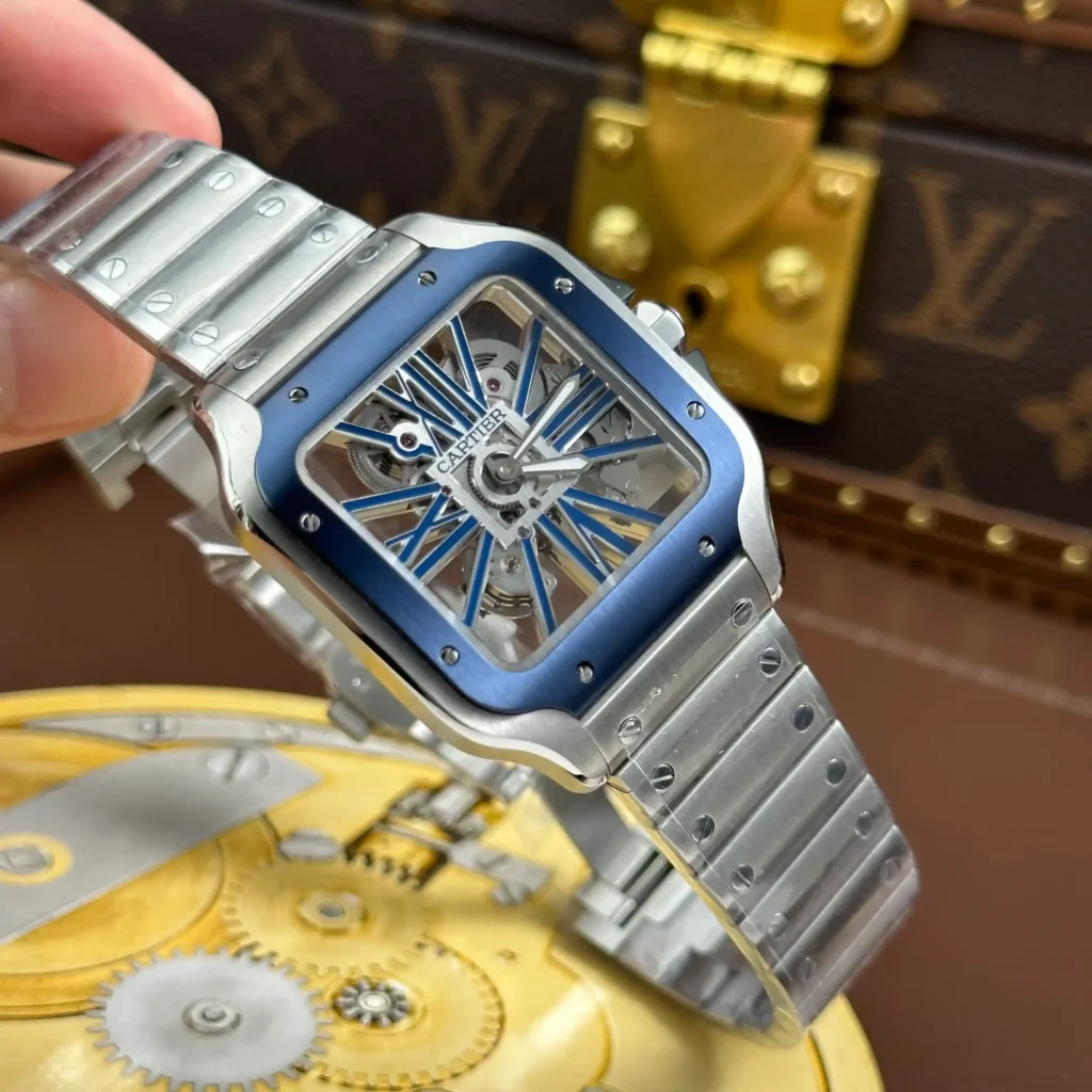 Super Clone Cartier Santos Large Skeleton WHSA0026 39mm — case and bezel