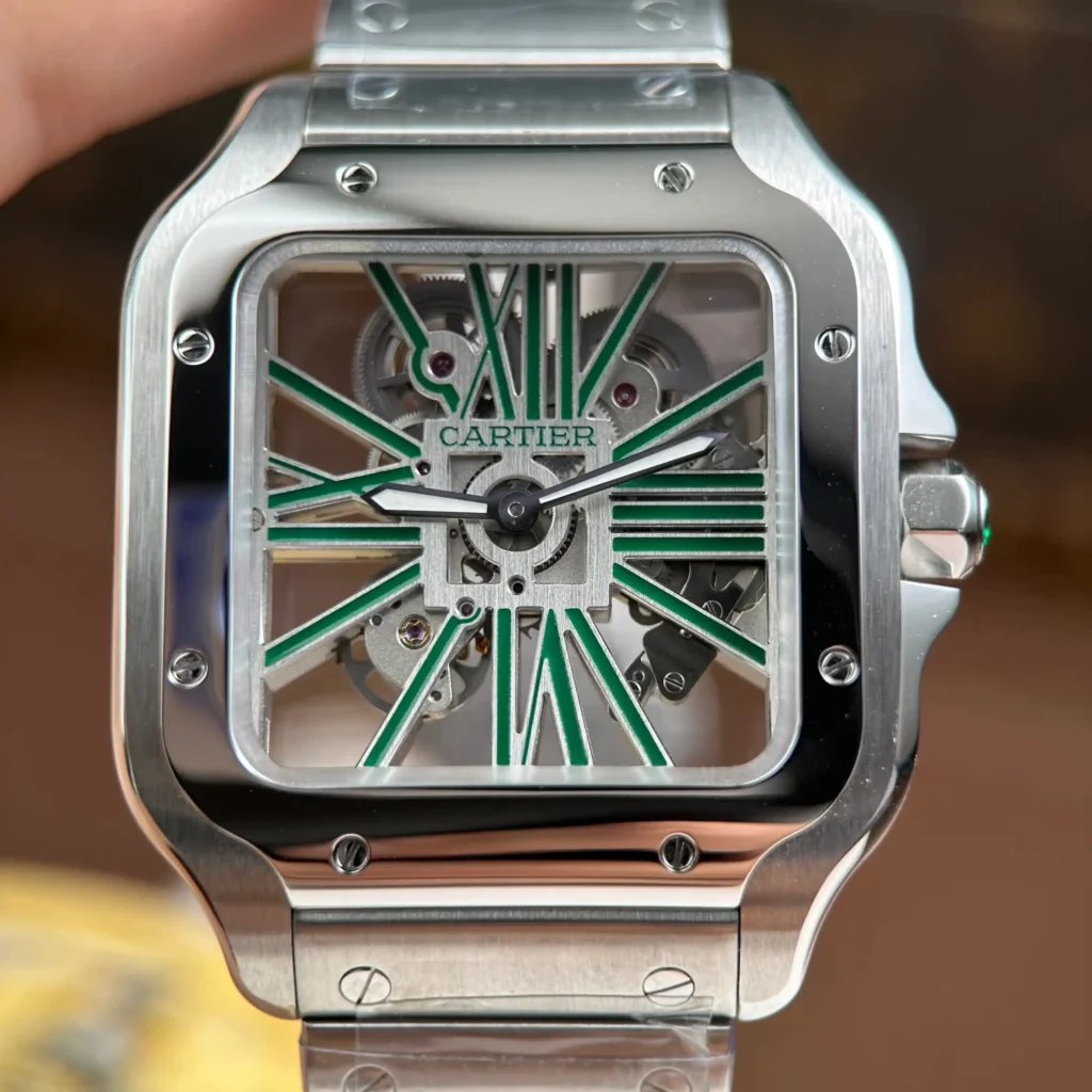 Super Clone Cartier Santos Large Skeleton WHSA0028 39mm — case and bezel