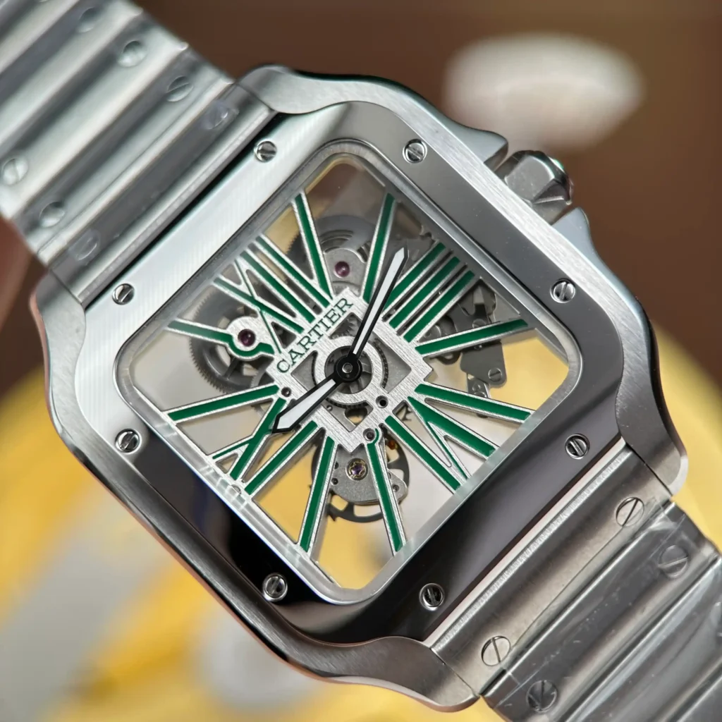 Super Clone Cartier Santos Large Skeleton WHSA0028 39mm — side profile