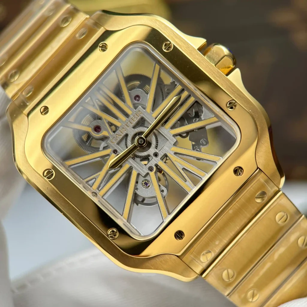 Super Clone Cartier Santos Large Skeleton WHSA0042 — clasp and links