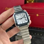 Super Clone Cartier Santos de Cartier Large WSSA0047 39.8mm – — on leather display