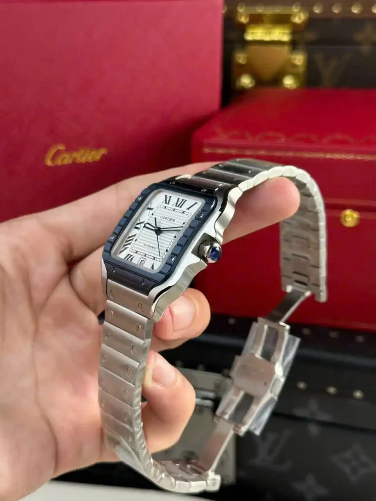 Super Clone Cartier Santos de Cartier Large WSSA0047 39.8mm – — movement / caseback view