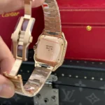 Super Clone Cartier Santos de Cartier WGSA0018 39.8mm – — on leather display