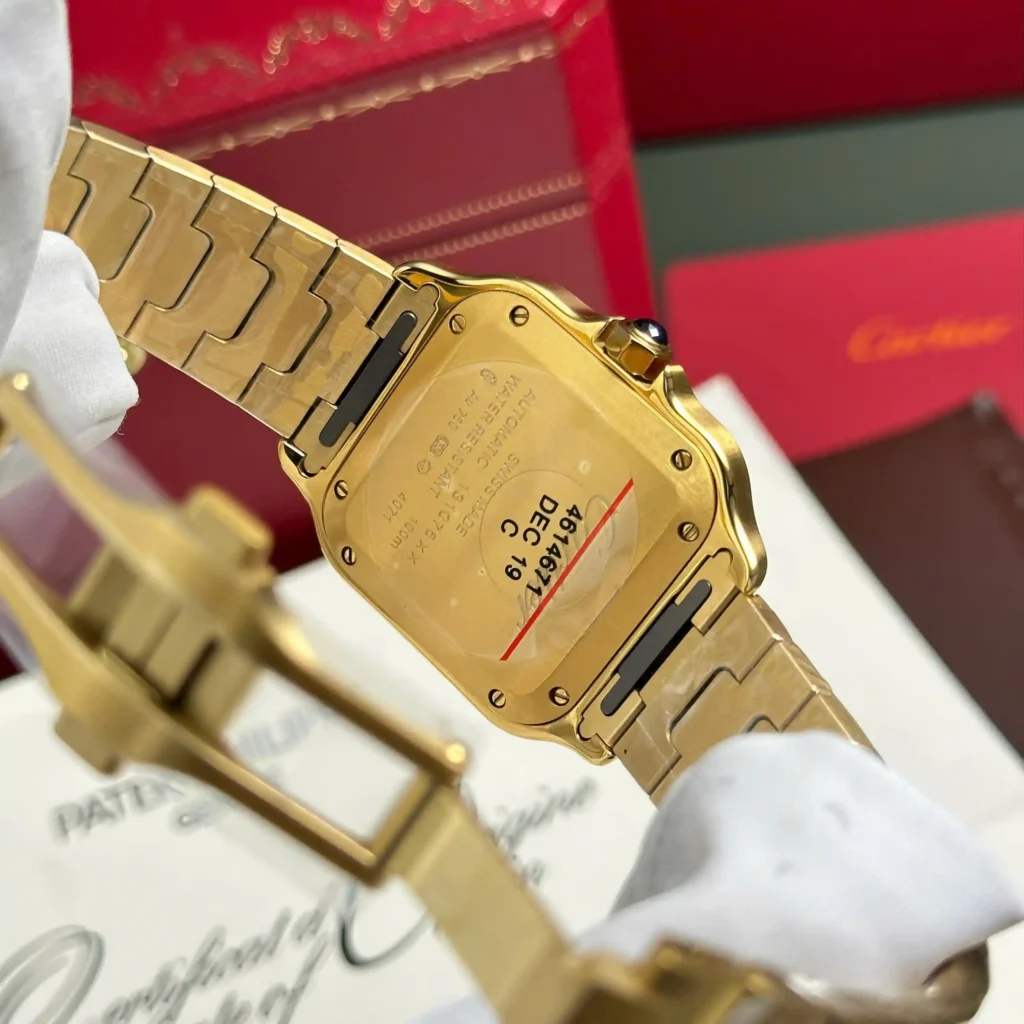 Super Clone Cartier Santos de Cartier WGSA0030 35.1mm – — movement / caseback view
