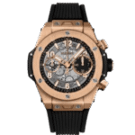 Super Clone Hublot Big Bang 42mm Rubber Strap Gold
