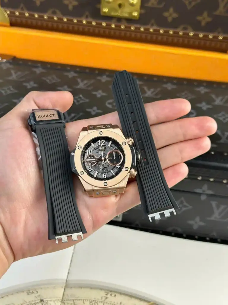 Super Clone Hublot Big Bang 42mm Rubber Strap Gold — view 10
