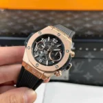 Super Clone Hublot Big Bang 42mm Rubber Strap Gold — dial close-up
