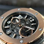 Super Clone Hublot Big Bang 42mm Rubber Strap Gold — case and bezel