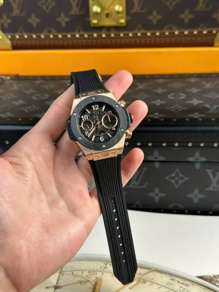 Super Clone Hublot Big Bang Unico King Gold Ceramic 421.OM.1180.RX 42mm — dial close-up