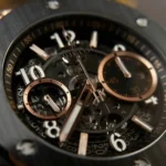 Super Clone Hublot Big Bang Unico King Gold Ceramic 421.OM.1180.RX 42mm — on leather display