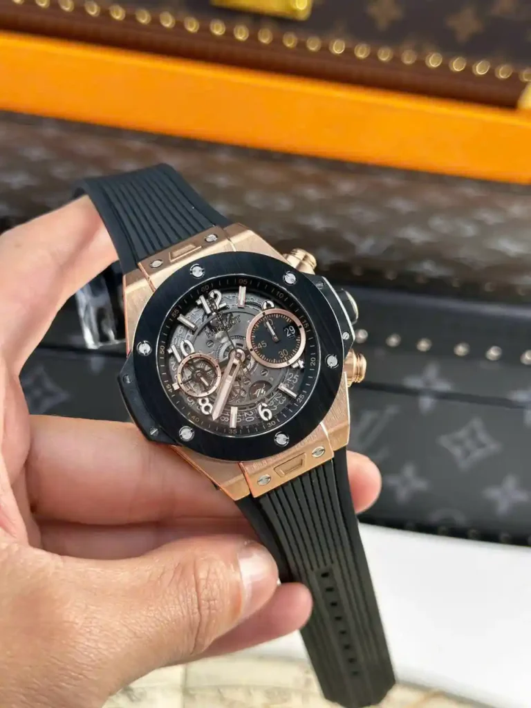 Super Clone Hublot Big Bang Unico King Gold Ceramic 421.OM.1180.RX 42mm — movement / caseback view
