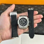 Super Clone Hublot Big Bang 42mm Rubber Strap Titanium — dial close-up