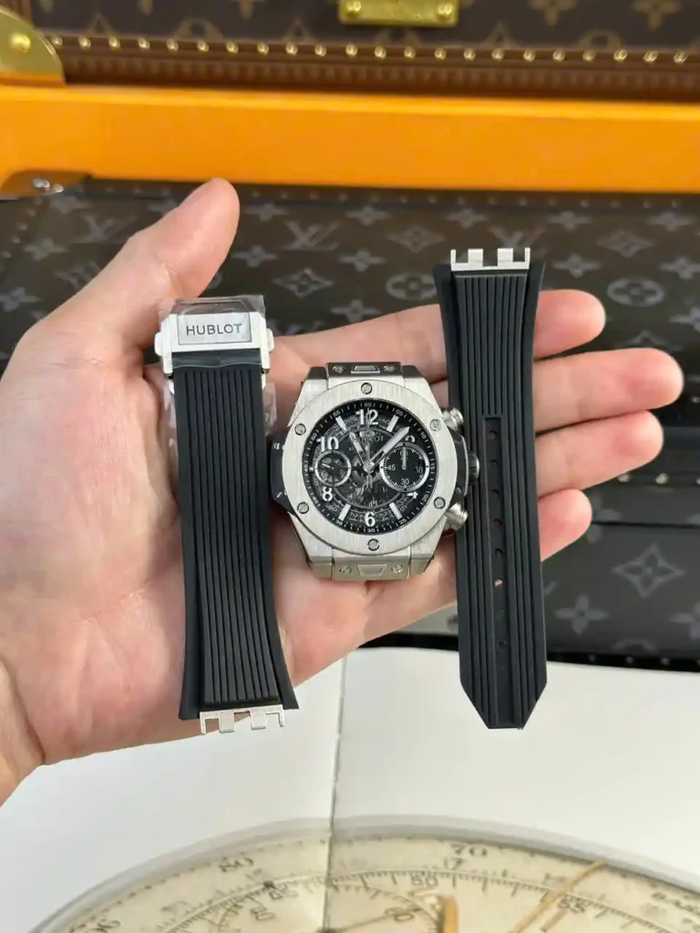 Super Clone Hublot Big Bang 42mm Rubber Strap Titanium — dial close-up