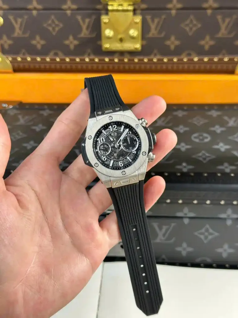 Super Clone Hublot Big Bang 42mm Rubber Strap Titanium — case and bezel
