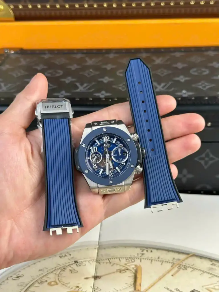 Super Clone Hublot Big Bang Unico Titanium Blue Ceramic 441.NL.5171.RX 42mm — dial close-up