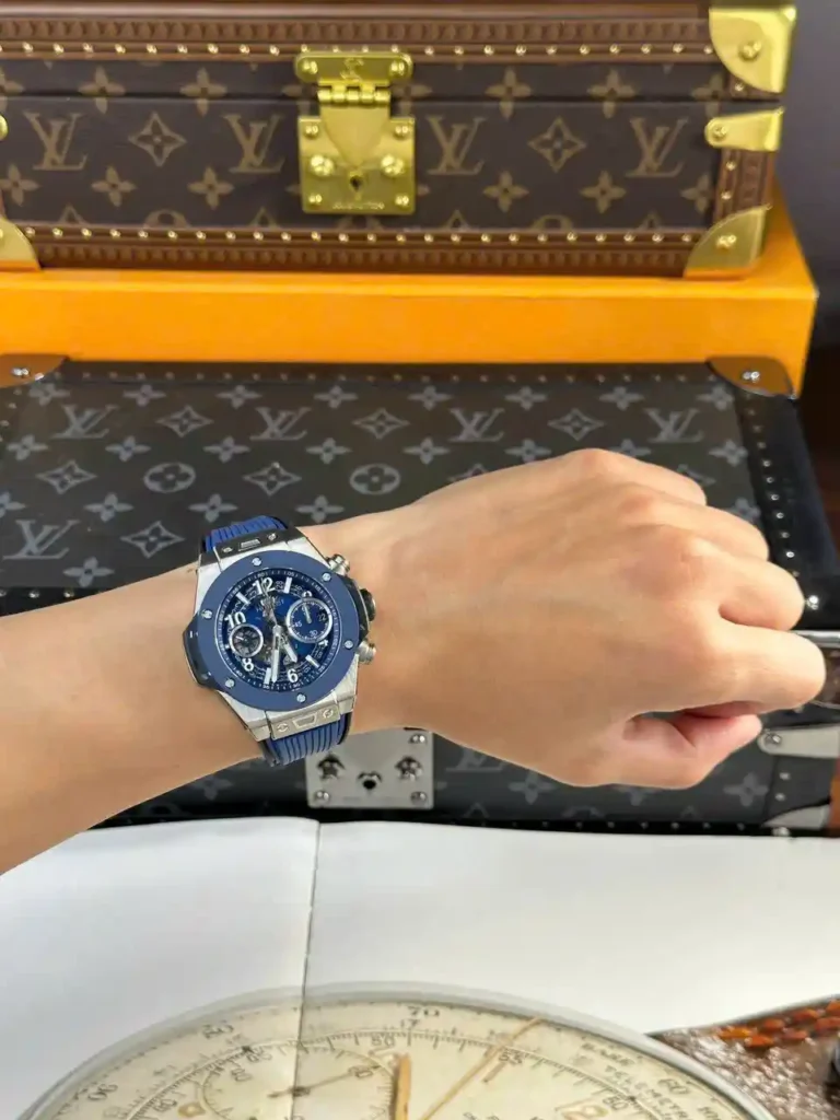 Super Clone Hublot Big Bang Unico Titanium Blue Ceramic 441.NL.5171.RX 42mm — movement / caseback view