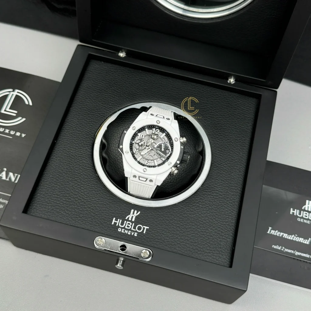 Super Clone Hublot Big Bang Unico White Ceramic 421.HX.1170.RX 44mm — movement / caseback view