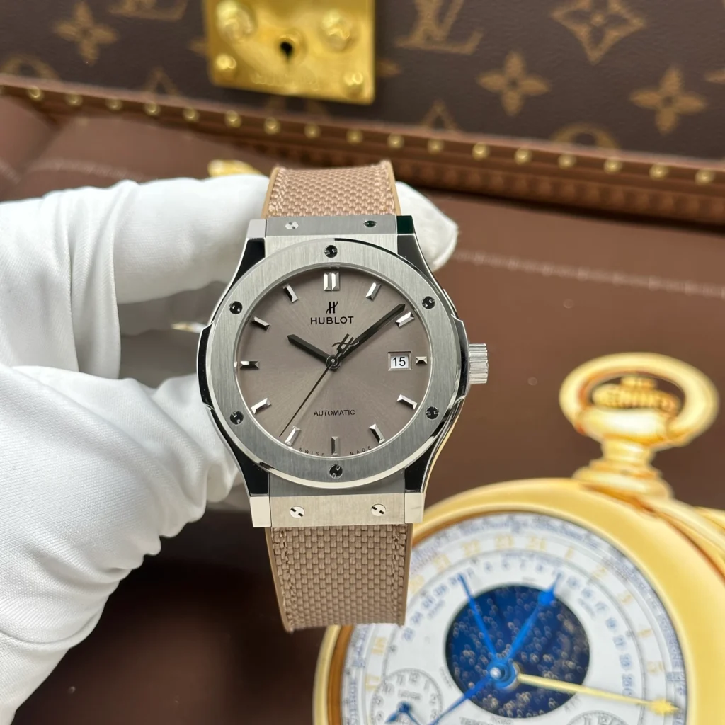 Super Clone Hublot Classic Fusion 42mm Sundunt Dial Titanium — case and bezel
