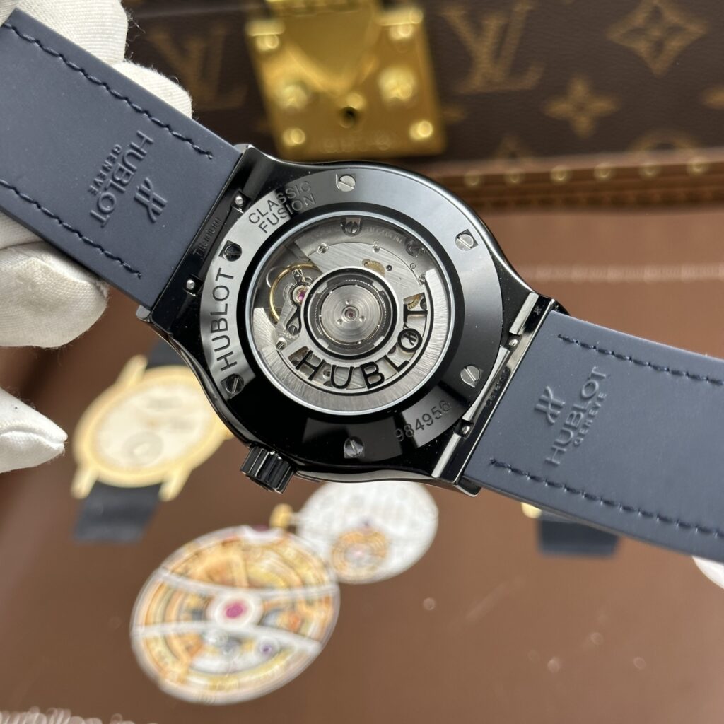Super Clone Hublot Classic Fusion 42mm Leather Strap Ceramic — case and bezel