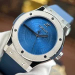 Super Clone Hublot Classic Fusion 42mm Leather Strap Titanium — side profile