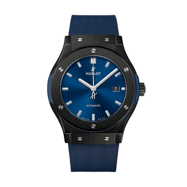 Super Clone Hublot Classic Fusion Ceramic 42mm Blue Dial JJZ Base