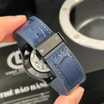 Super Clone Hublot Classic Fusion Ceramic 42mm Blue Dial JJZ Base — on leather display