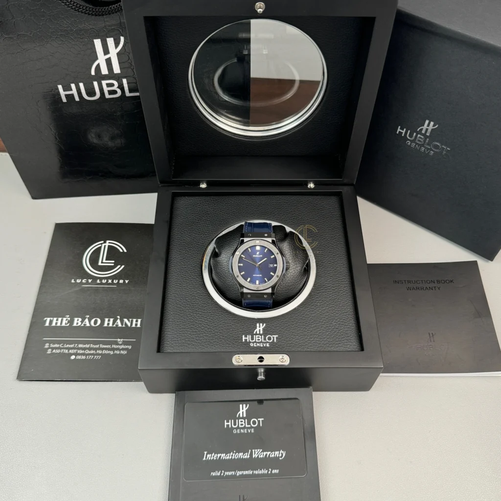 Super Clone Hublot Classic Fusion Ceramic 42mm Blue Dial JJZ Base — view 9