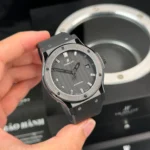 Super Clone Hublot Classic Fusion Ceramic Black 42mm Carbon Dial JJZ Base — dial close-up