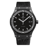 Super Clone Hublot Classic Fusion Ceramic Diamonds 42mm Black Dial JJZ Base – Customize Version