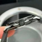 Super Clone Hublot Classic Fusion Ceramic Black 42mm Carbon Dial JJZ Base — side profile