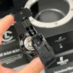 Super Clone Hublot Classic Fusion Ceramic Diamonds 42mm Black Dial JJZ Base – Customize Version — on leather display