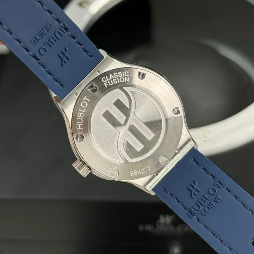 Super Clone Hublot Classic Fusion Diamonds Moissanite Pave 33mm Blue Dial – Handcrafted Diamod — side profile