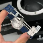 Super Clone Hublot Classic Fusion Diamonds Moissanite Pave 33mm Blue Dial – Handcrafted Diamod — clasp and links