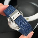 Super Clone Hublot Classic Fusion Diamonds Moissanite Pave 33mm Blue Dial – Handcrafted Diamod — on leather display