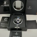 Super Clone Hublot Classic Fusion Diamonds Moissanite Pave 33mm Blue Dial – Handcrafted Diamod — movement / caseback view