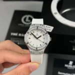 Super Clone Hublot Classic Fusion Diamonds Moissanite Pave 33mm White Dial – Handcrafted Diamod
