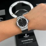Super Clone Hublot Classic Fusion Diamonds Moissanite Pave 38mm Black Dial – Handcrafted Diamod — side profile