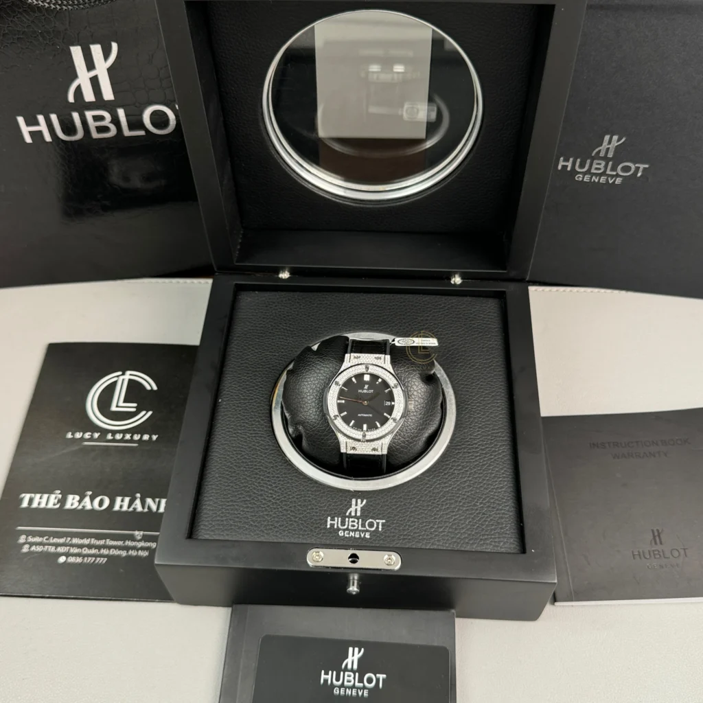 Super Clone Hublot Classic Fusion Diamonds Moissanite Pave 38mm Black Dial – Handcrafted Diamod — view 9